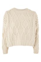 Topshop Tall Cable Knit Crop Jumper