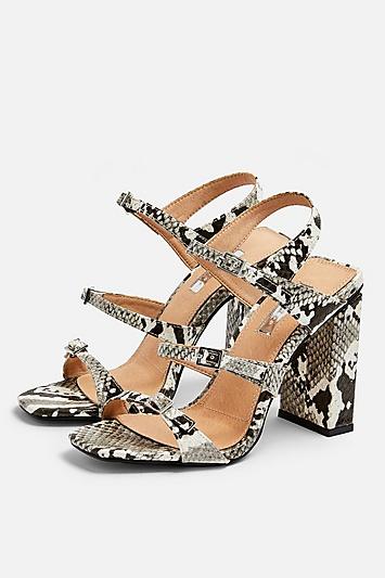 Topshop Reptile Strappy Sandals