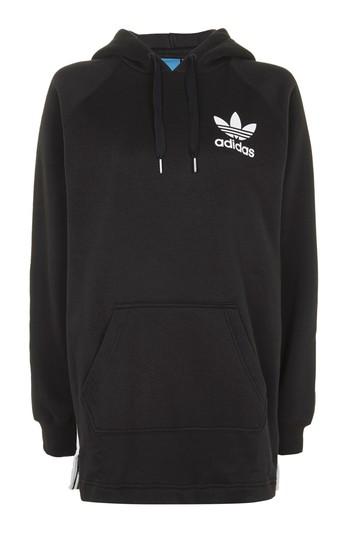 Topshop Longline 3 Stripe Hoodie By Adidias Originals