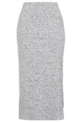 Topshop Petite Ribbed Jersey Tube Skirt