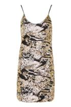 Topshop *pixie Rose Gold Sequin Dress By Wyldr
