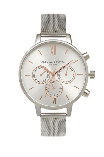 Topshop *silver Mesh Watch By Olivia Burton
