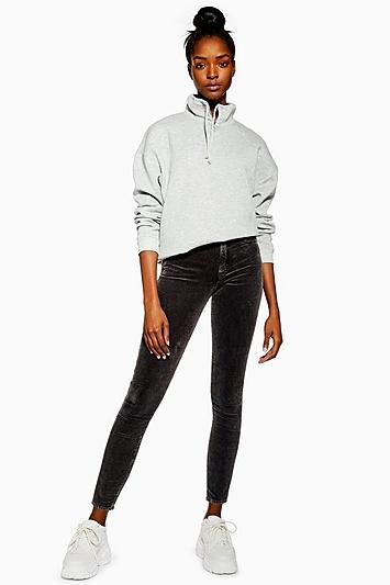 Topshop Black Antique Corduroy Jamie Jeans