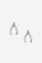 Topshop Sterling Silver Wishbone Stud Earrings