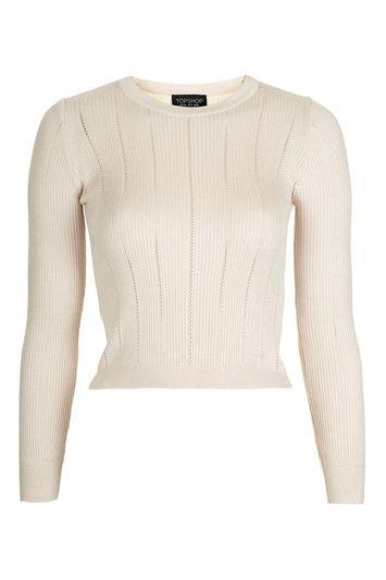 Topshop Pointelle Stitch Crop Top