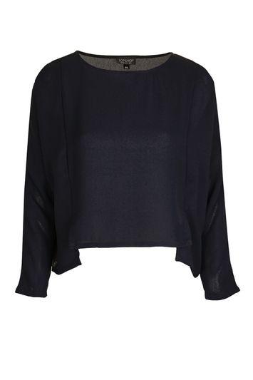 Topshop Textured Crop Sweat