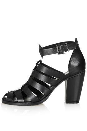 Topshop Gerrie Black Heel Gladiators
