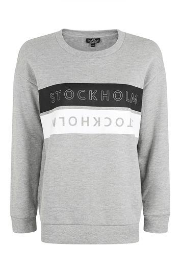 Topshop Petite Stockholm Motif Sweatshirt