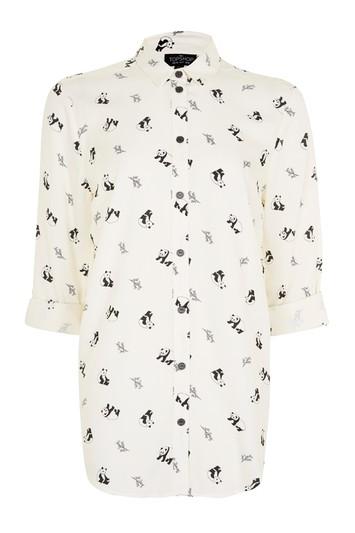 Topshop Tall Panda Print Shirt