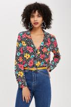 Topshop Floral Print Pyjama Style Shirt