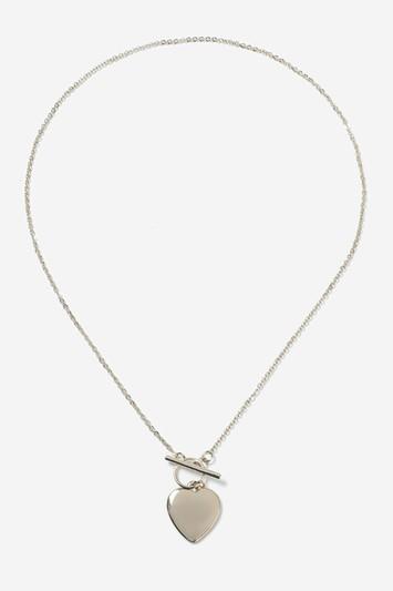 Topshop Heart T-bar Chain Necklace