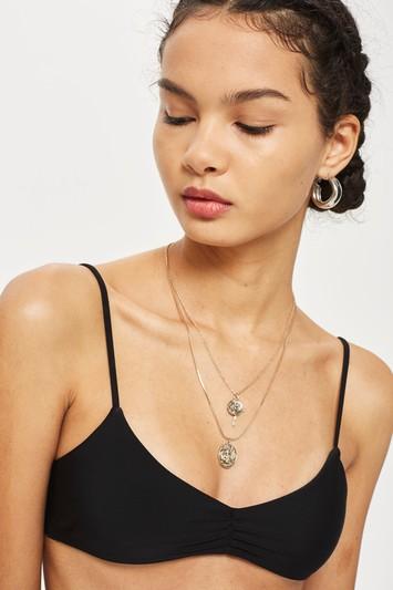Topshop Ruched Front Crop Bikini Top