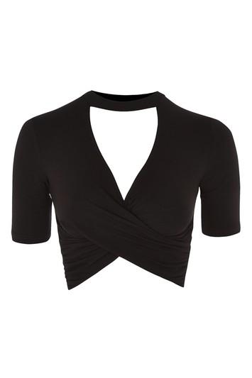 Topshop Petite Choker Twist Crop Top
