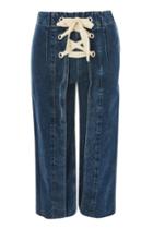 Topshop Moto Lace Front Cropped Wide Leg Jeans