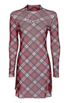 Topshop *tartan Mesh Dress By Ragged Priest