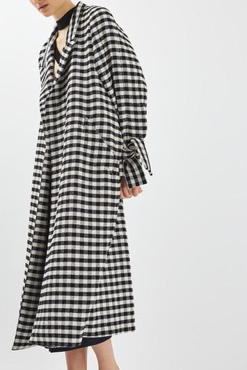 Topshop Gingham Duster Coat By Boutique