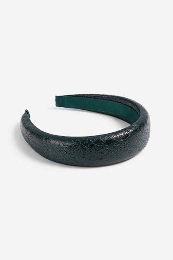 Topshop *crocodile Textured Green Headband