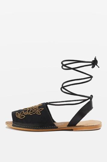 Topshop Halle Embroidered Sandals