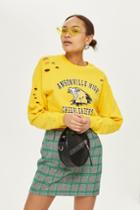 Topshop Distressed Cheer Sweatshirt By Tee & Cake