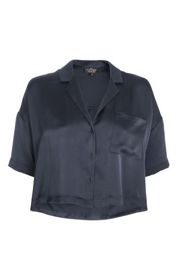 Topshop Petite Crop Pyjama Shirt