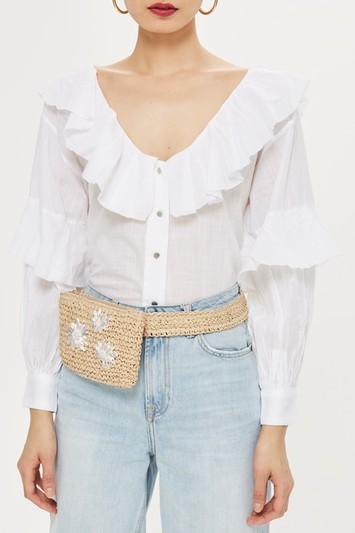 Topshop Brighton Straw Belt Bumbag