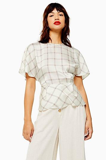 Topshop Check Blouse