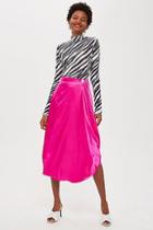 Topshop Petite Drape Waterfall Midi Skirt