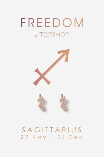 Topshop Sagittarius Symbol Stud Earrings