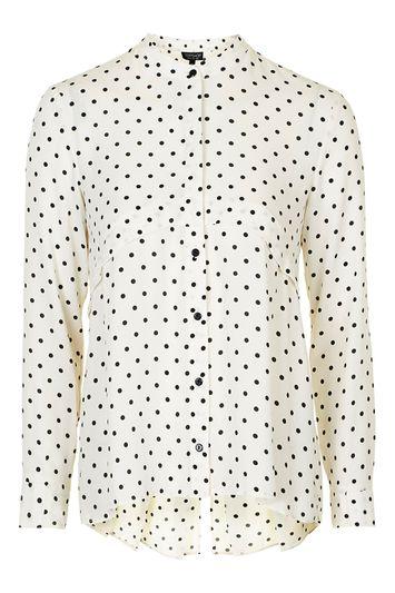 Topshop Pinspot Pleat Back Shirt
