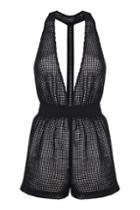 Topshop Mesh Plunge Front Playsuit By Kendall + Kylie At Topshop