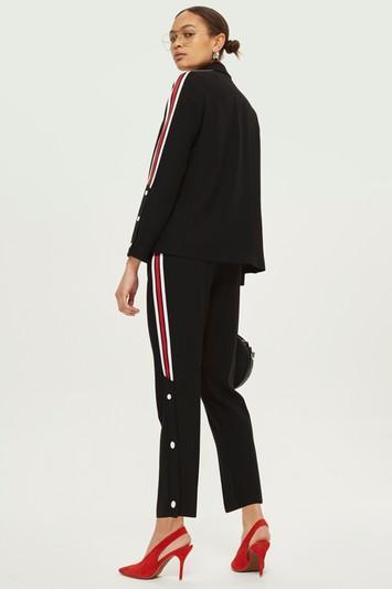 Topshop Side Striped Popper Trousers