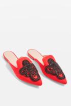 Topshop Orange Angel Embellished Mules