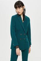 Topshop Longline Double Breasted Blazer