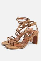 Topshop Raja Natural Strap Mid Sandals