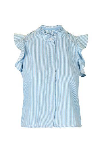 Topshop Moto Stripe Sleeveless Shirt