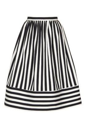 Topshop Cutabout Stripe Midi Skirt
