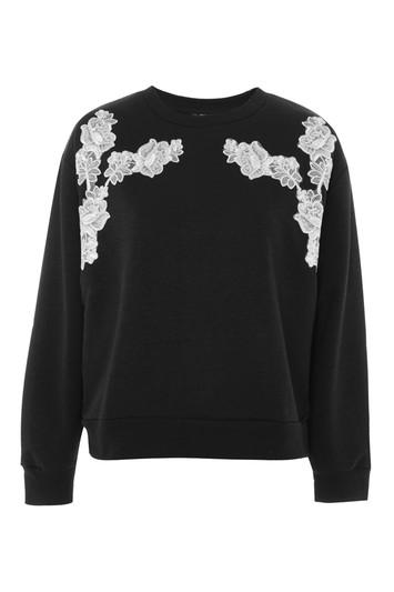 Topshop Petite Applique Sweat Top