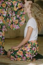 Topshop Heavy Petal Print Midi Skirt