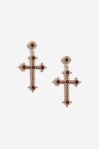 Topshop Stone Cross Drop Earrings