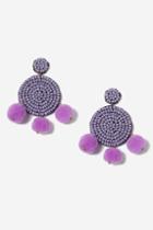 Topshop Bead And Pom Drop Earrings