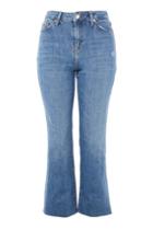 Topshop Moto Mid Blue Dree Cropped Jeans