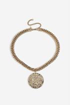 Topshop *crushed Plaque Chain Necklace