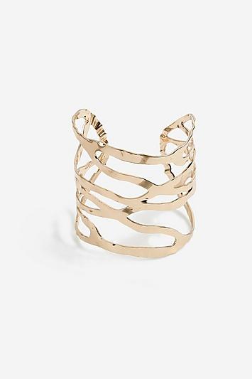 Topshop *hammered Cut Out Cuff