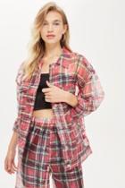 Topshop Check Organza Jacket