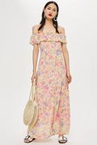 Topshop Petite Floral Bardot Maxi Dress