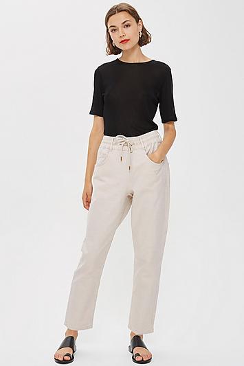 Topshop *ruched Waist Joggers By Boutique