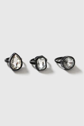 Topshop Stone Ring Pack