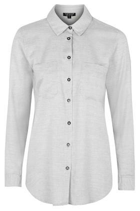 Topshop Herringbone Chambray Shirt