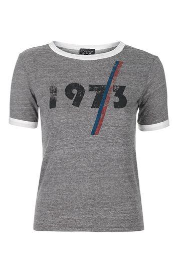 Topshop Burnout Jersey '1973' Tee