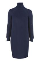 Topshop Rib Grunge Funnel Neck Knitted Dress